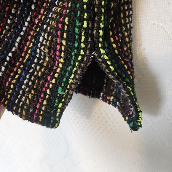 Acrylic Small Baja Rainbow Stripe Pullover Tunic Kangaroo Pocket Hippie Grunge - Picture 6 of 8